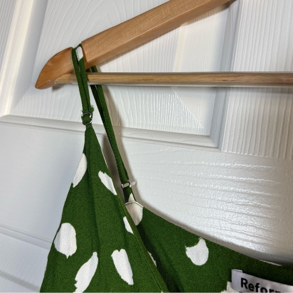 Reformation Women's Ventura White Green Cami Tank Top size Large Eclectic Artsy - Picture 5 of 5